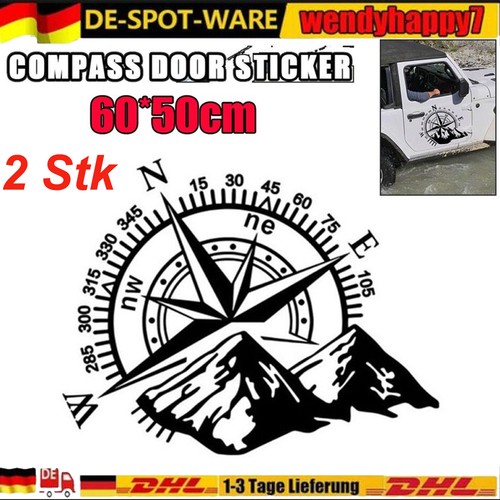 Aufkleber kompass windrose - 2x,