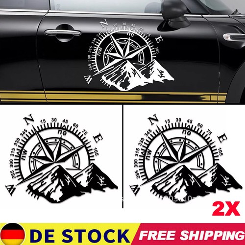 Auto aufkleber kompass - 2x,