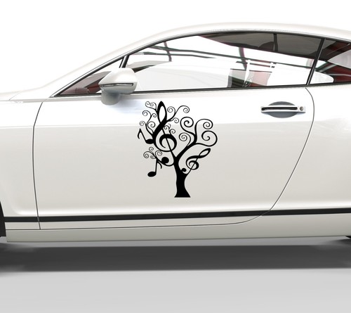 Autoaufkleber baum mit noten - baum,