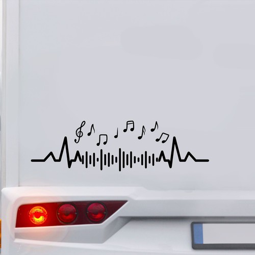 Musik noten aufkleber 55x16 - noten,