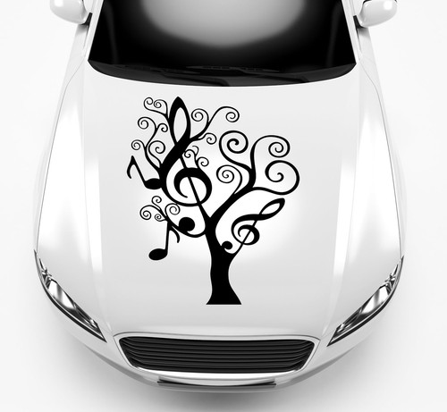 Autoaufkleber baum mit noten - baum,
